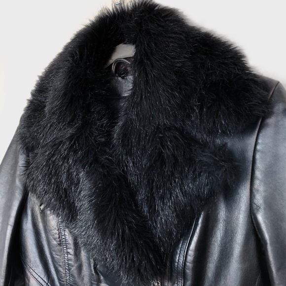 Express Black Leather Motorcycle Jacket - Picture 6 of 8